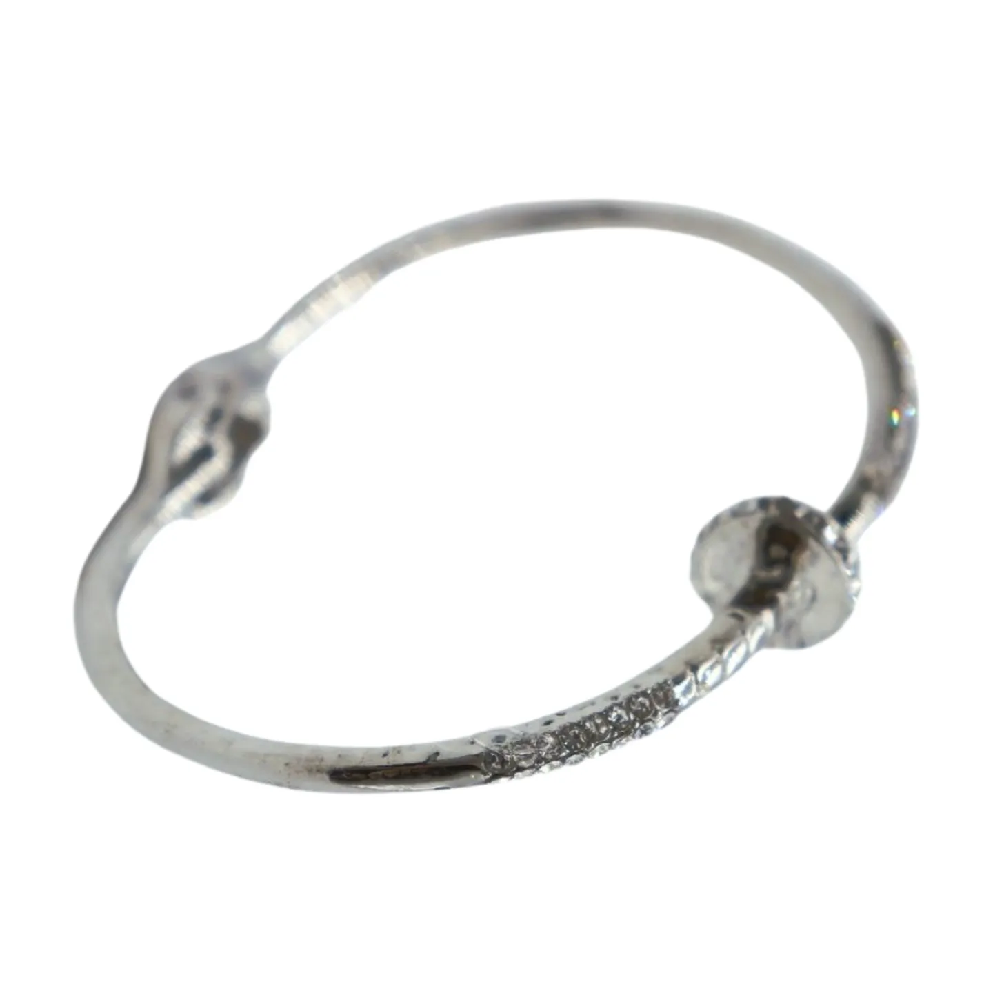 New Women Silver Plated Metal Fashion Jewelry Bling Nail Cuff Bracelet Bling Thin