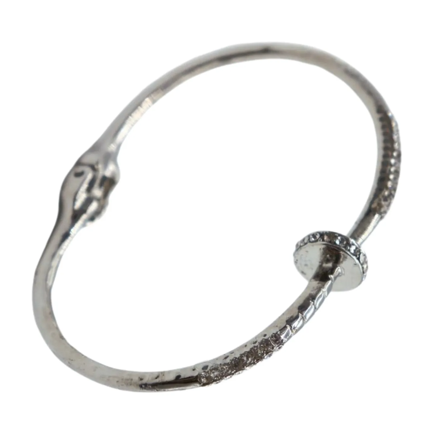 New Women Silver Plated Metal Fashion Jewelry Bling Nail Cuff Bracelet Bling Thin