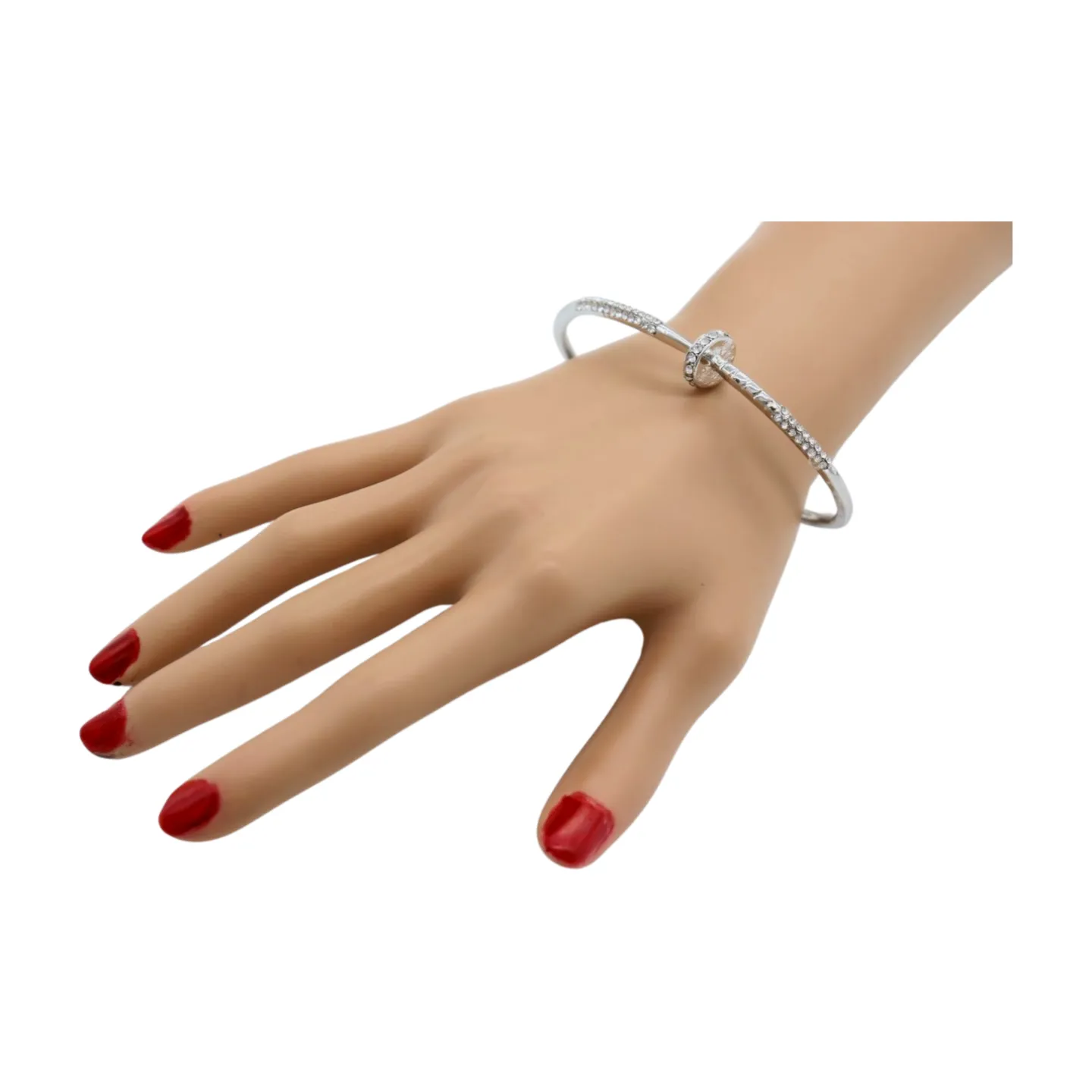 New Women Silver Plated Metal Fashion Jewelry Bling Nail Cuff Bracelet Bling Thin