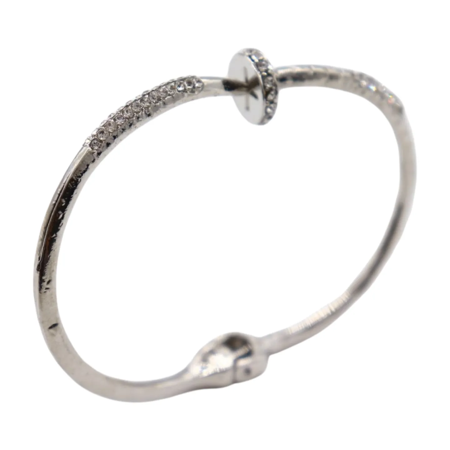 New Women Silver Plated Metal Fashion Jewelry Bling Nail Cuff Bracelet Bling Thin