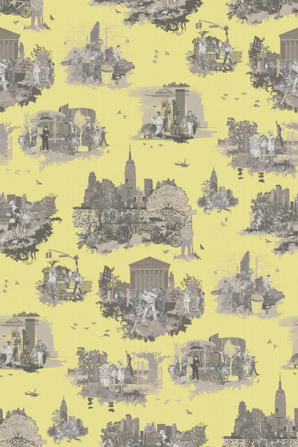 new york toile wallpaper