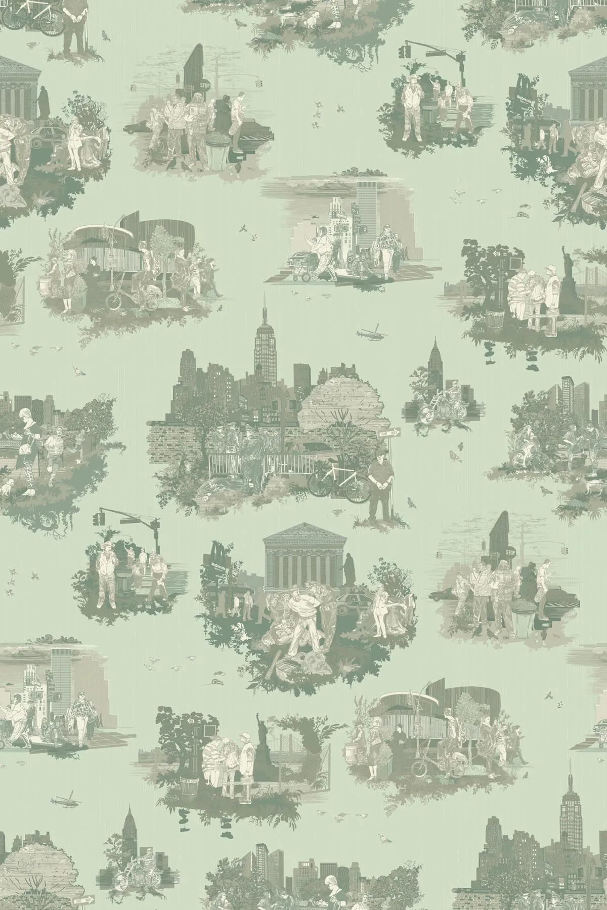 new york toile wallpaper