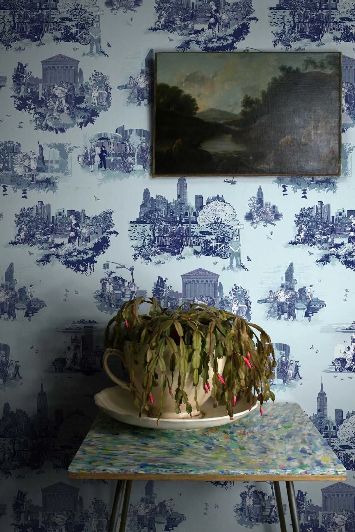 new york toile wallpaper