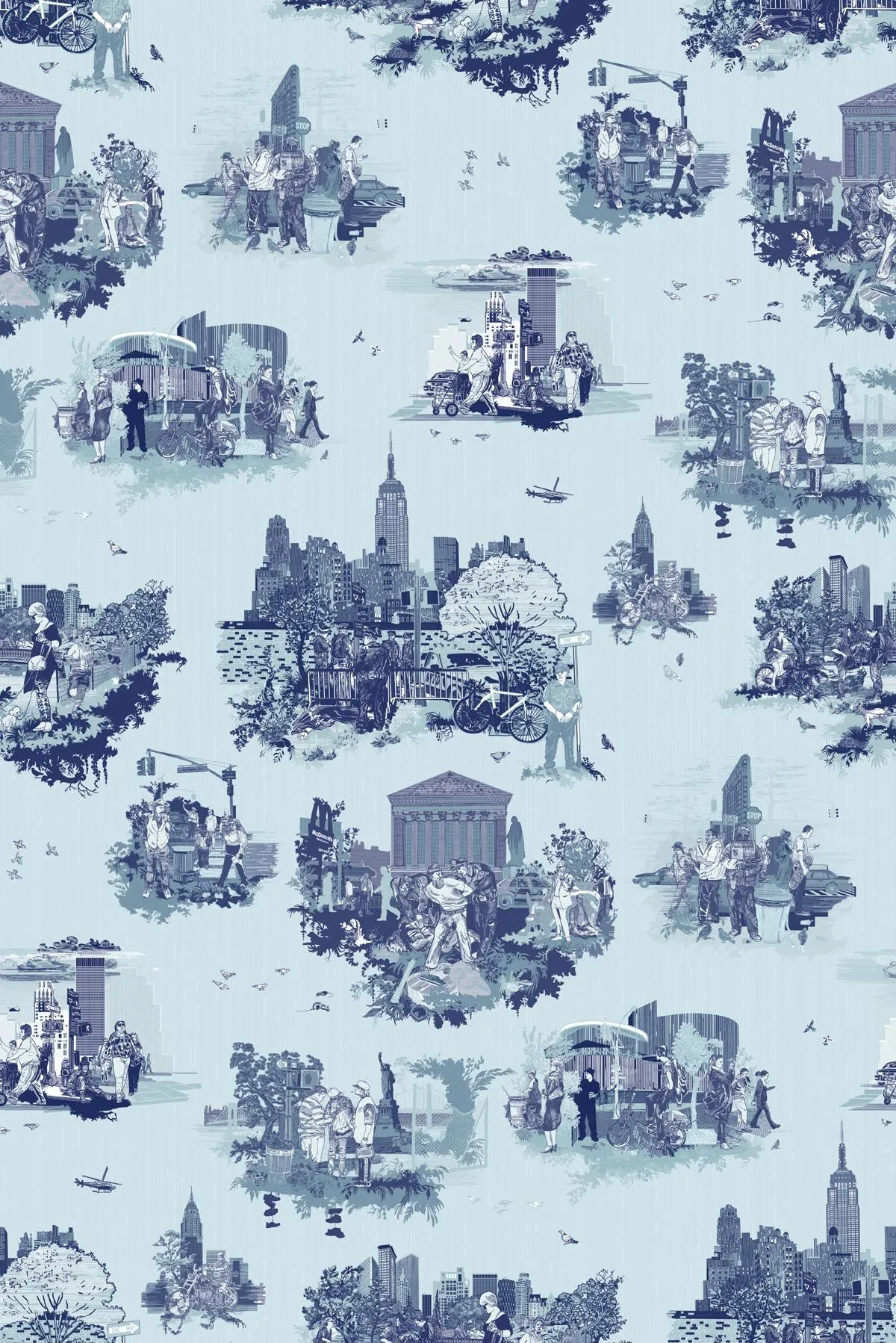 new york toile wallpaper
