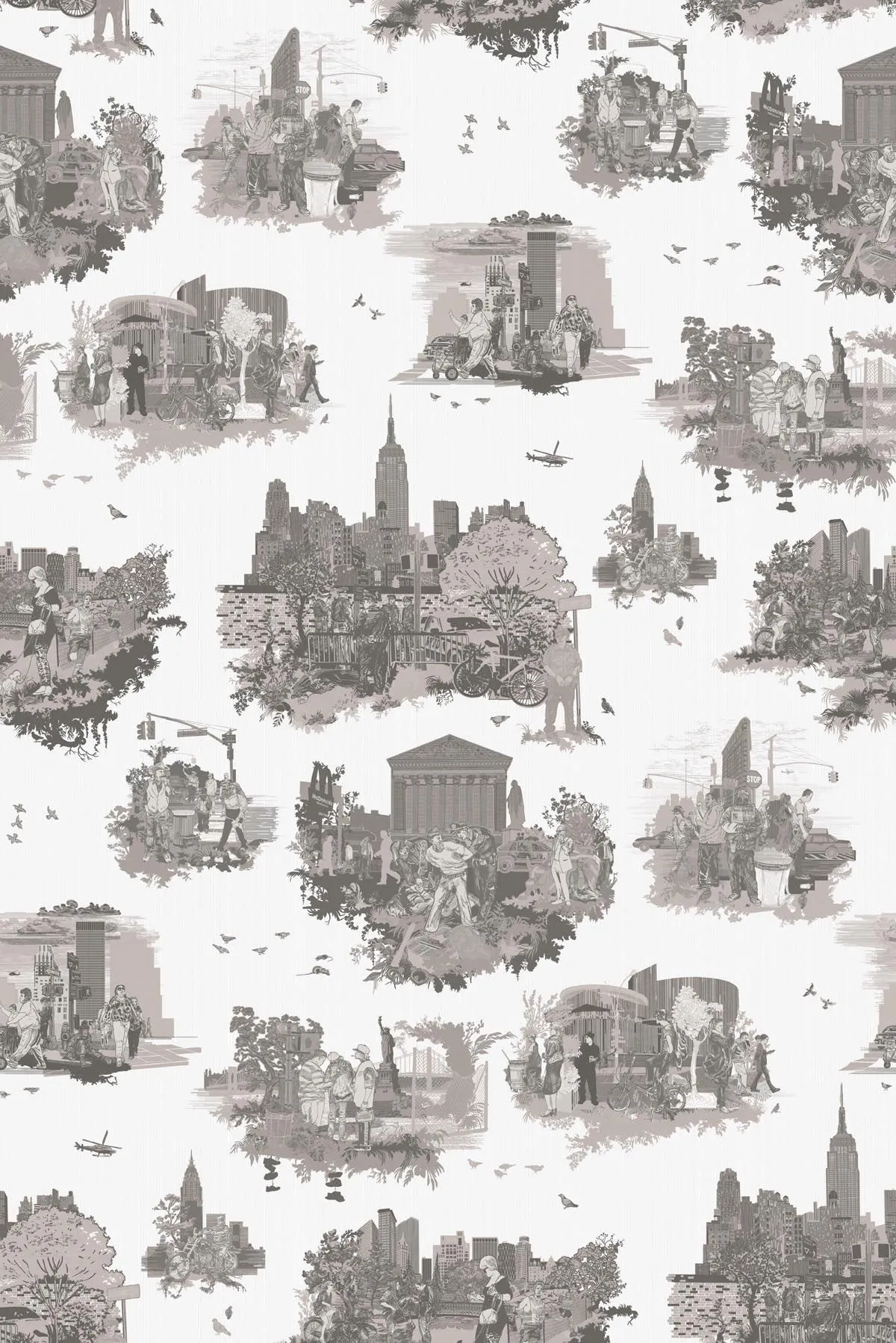 new york toile wallpaper
