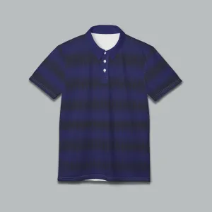 Nitrous Blue Swirly Pattern Unisex Casual Short-Sleeve Polo Shirt