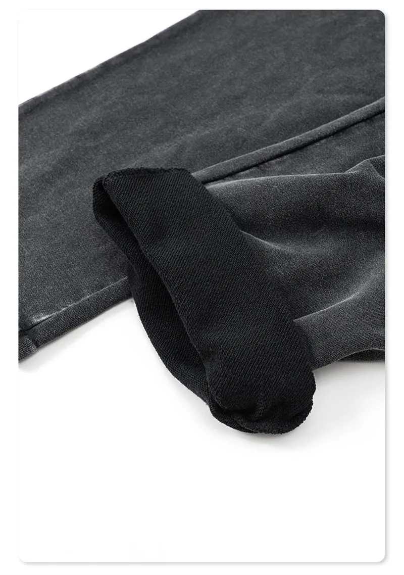 Obsidian Phoenix Luxury 380gsm Washed Cotton Pants - Unisex Oversized High-Street Straight Sport Trousers