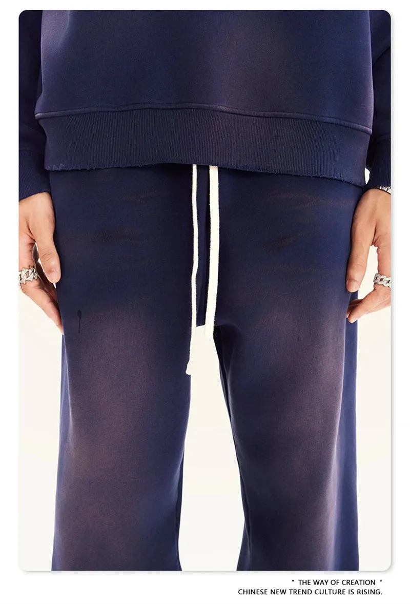 Obsidian Phoenix Luxury Washed Fleece Sweatpants - Unisex Loose-Fit Warm Sport Joggers