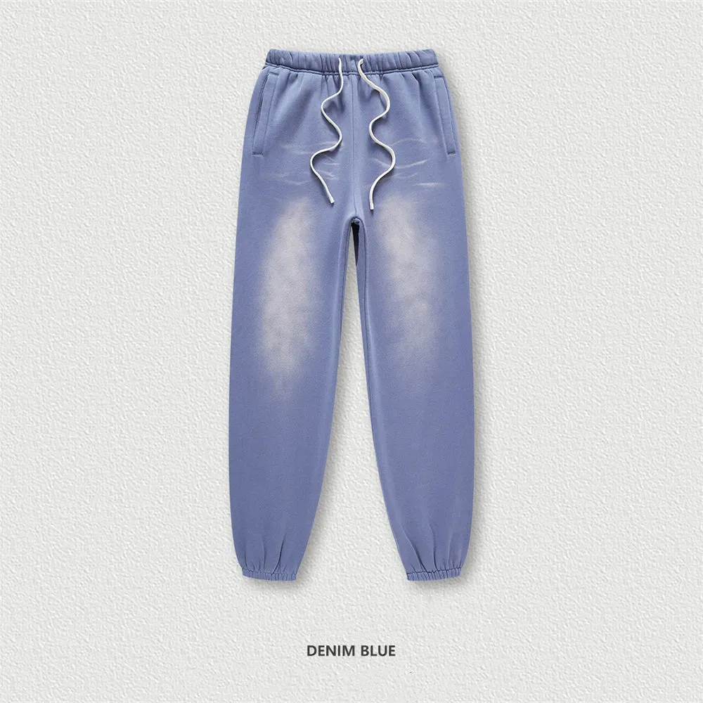 Obsidian Phoenix Luxury Washed Fleece Sweatpants - Unisex Loose-Fit Warm Sport Joggers