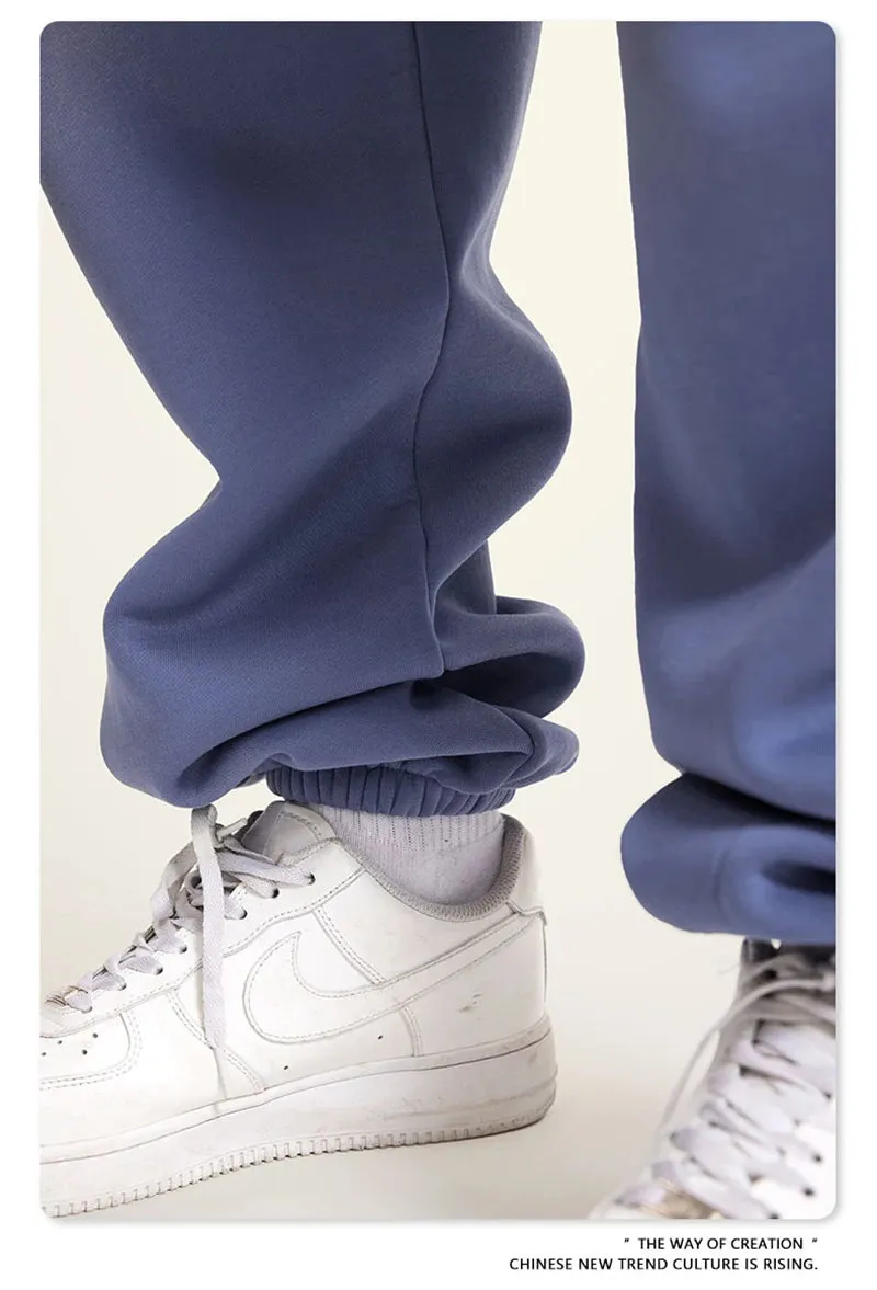 Obsidian Phoenix Luxury Washed Fleece Sweatpants - Unisex Loose-Fit Warm Sport Joggers