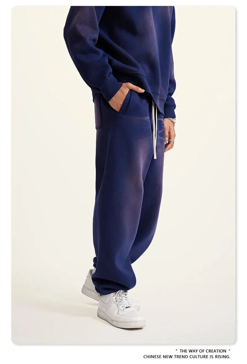 Obsidian Phoenix Luxury Washed Fleece Sweatpants - Unisex Loose-Fit Warm Sport Joggers