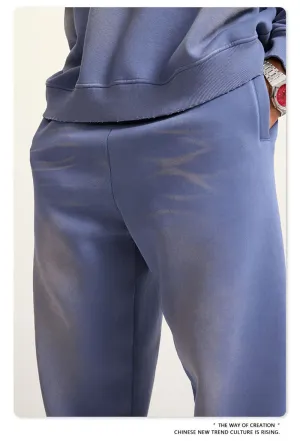 Obsidian Phoenix Luxury Washed Fleece Sweatpants - Unisex Loose-Fit Warm Sport Joggers