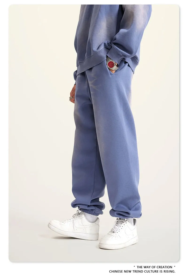 Obsidian Phoenix Luxury Washed Fleece Sweatpants - Unisex Loose-Fit Warm Sport Joggers