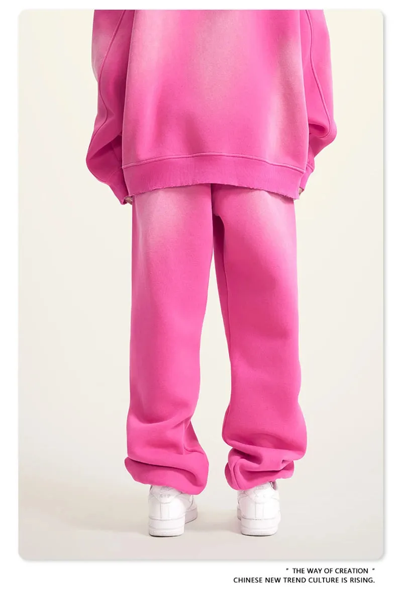 Obsidian Phoenix Luxury Washed Fleece Sweatpants - Unisex Loose-Fit Warm Sport Joggers