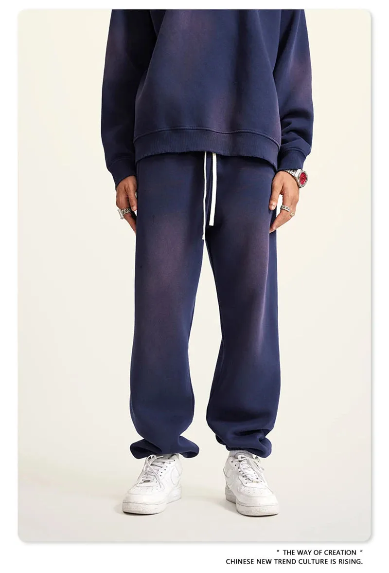 Obsidian Phoenix Luxury Washed Fleece Sweatpants - Unisex Loose-Fit Warm Sport Joggers