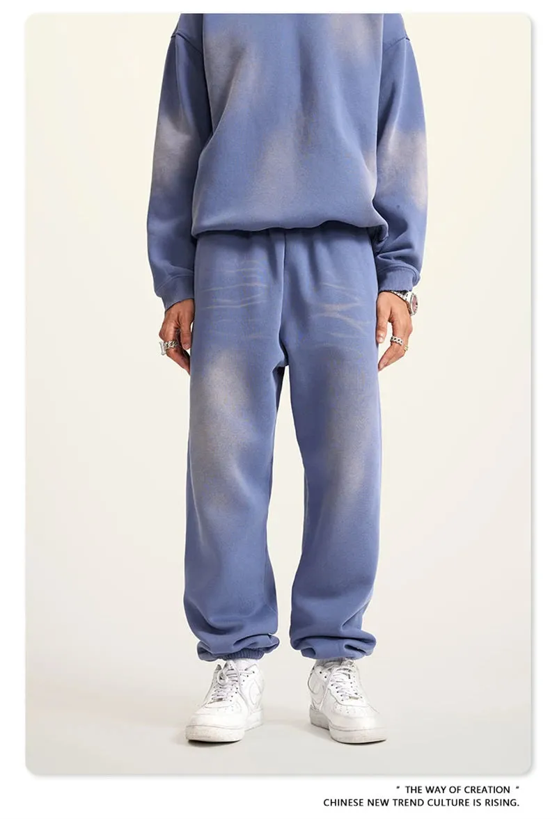 Obsidian Phoenix Luxury Washed Fleece Sweatpants - Unisex Loose-Fit Warm Sport Joggers