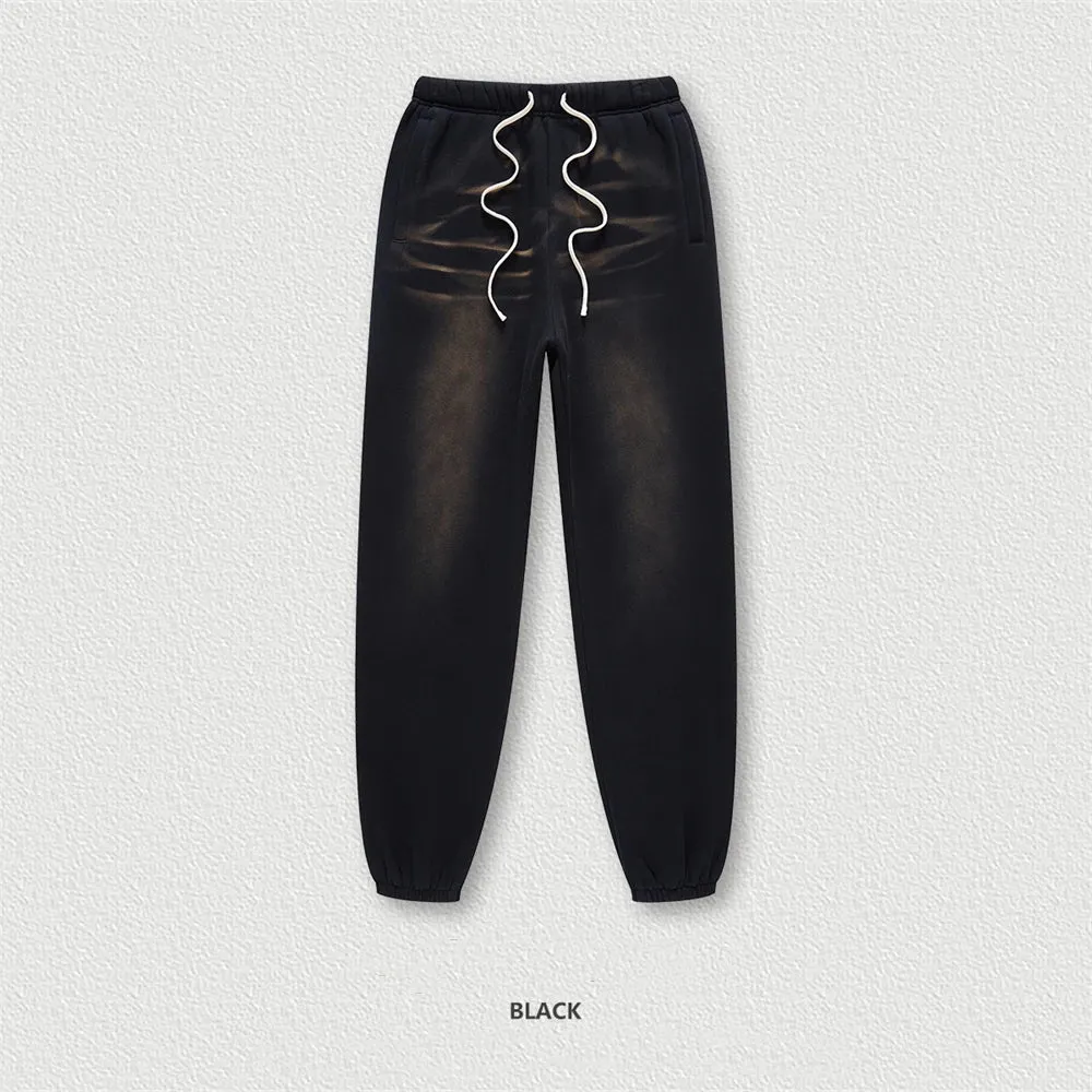 Obsidian Phoenix Luxury Washed Fleece Sweatpants - Unisex Loose-Fit Warm Sport Joggers