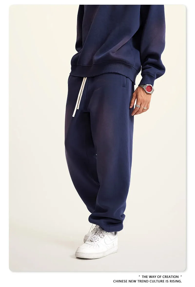 Obsidian Phoenix Luxury Washed Fleece Sweatpants - Unisex Loose-Fit Warm Sport Joggers