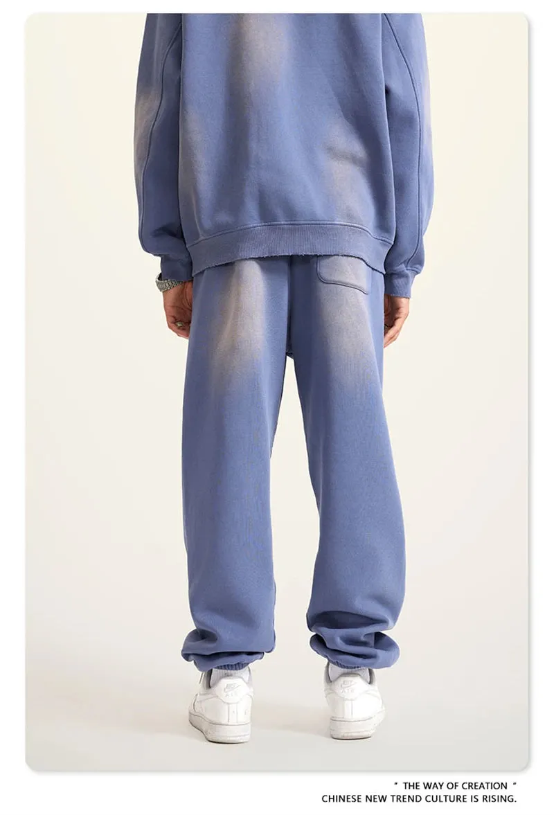Obsidian Phoenix Luxury Washed Fleece Sweatpants - Unisex Loose-Fit Warm Sport Joggers