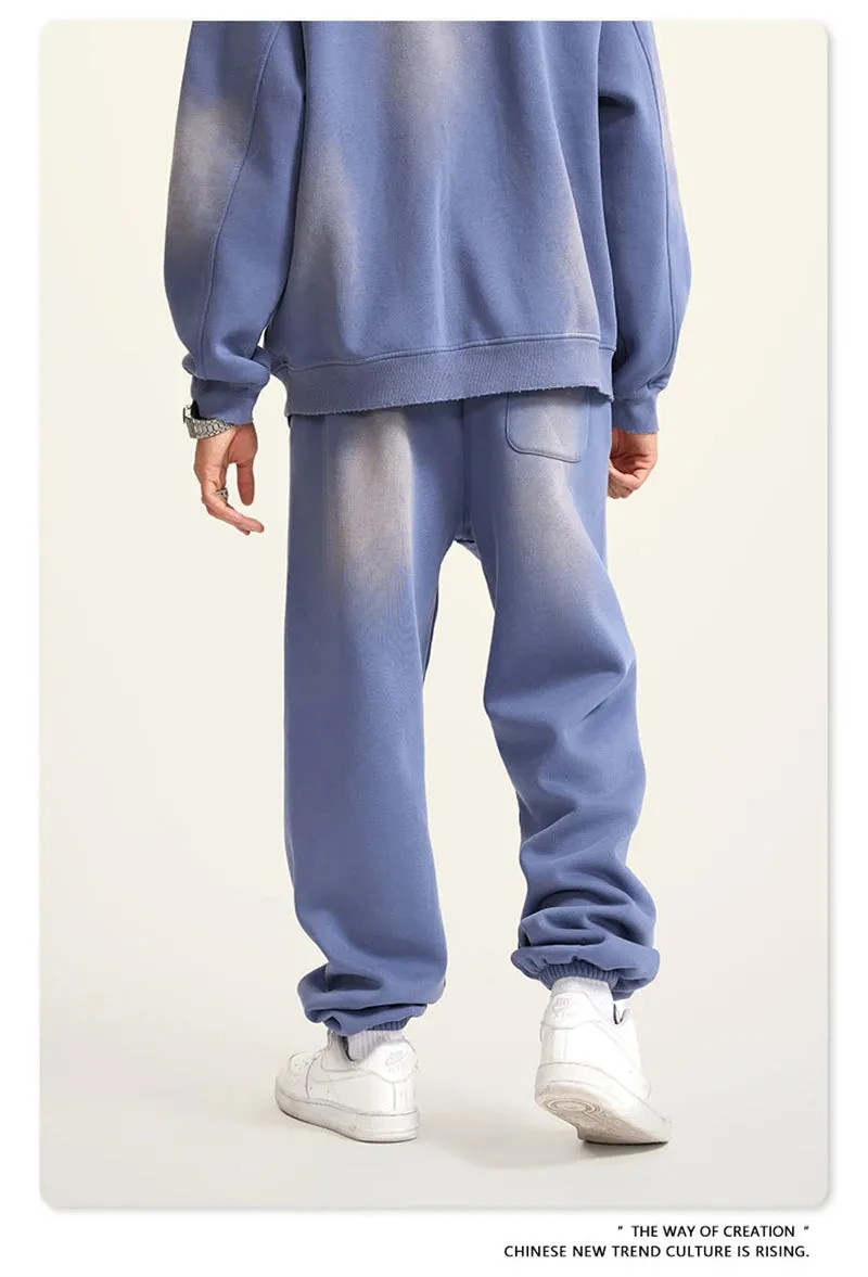 Obsidian Phoenix Luxury Washed Fleece Sweatpants - Unisex Loose-Fit Warm Sport Joggers