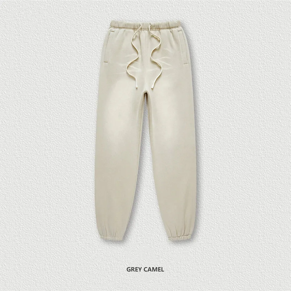Obsidian Phoenix Luxury Washed Fleece Sweatpants - Unisex Loose-Fit Warm Sport Joggers