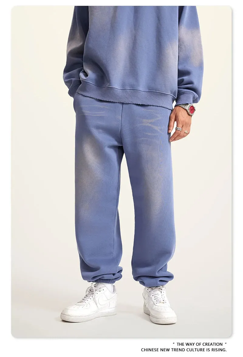 Obsidian Phoenix Luxury Washed Fleece Sweatpants - Unisex Loose-Fit Warm Sport Joggers