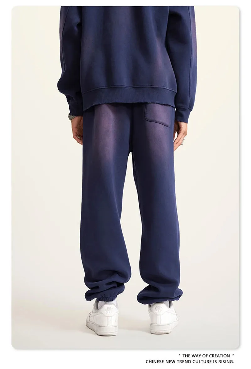 Obsidian Phoenix Luxury Washed Fleece Sweatpants - Unisex Loose-Fit Warm Sport Joggers