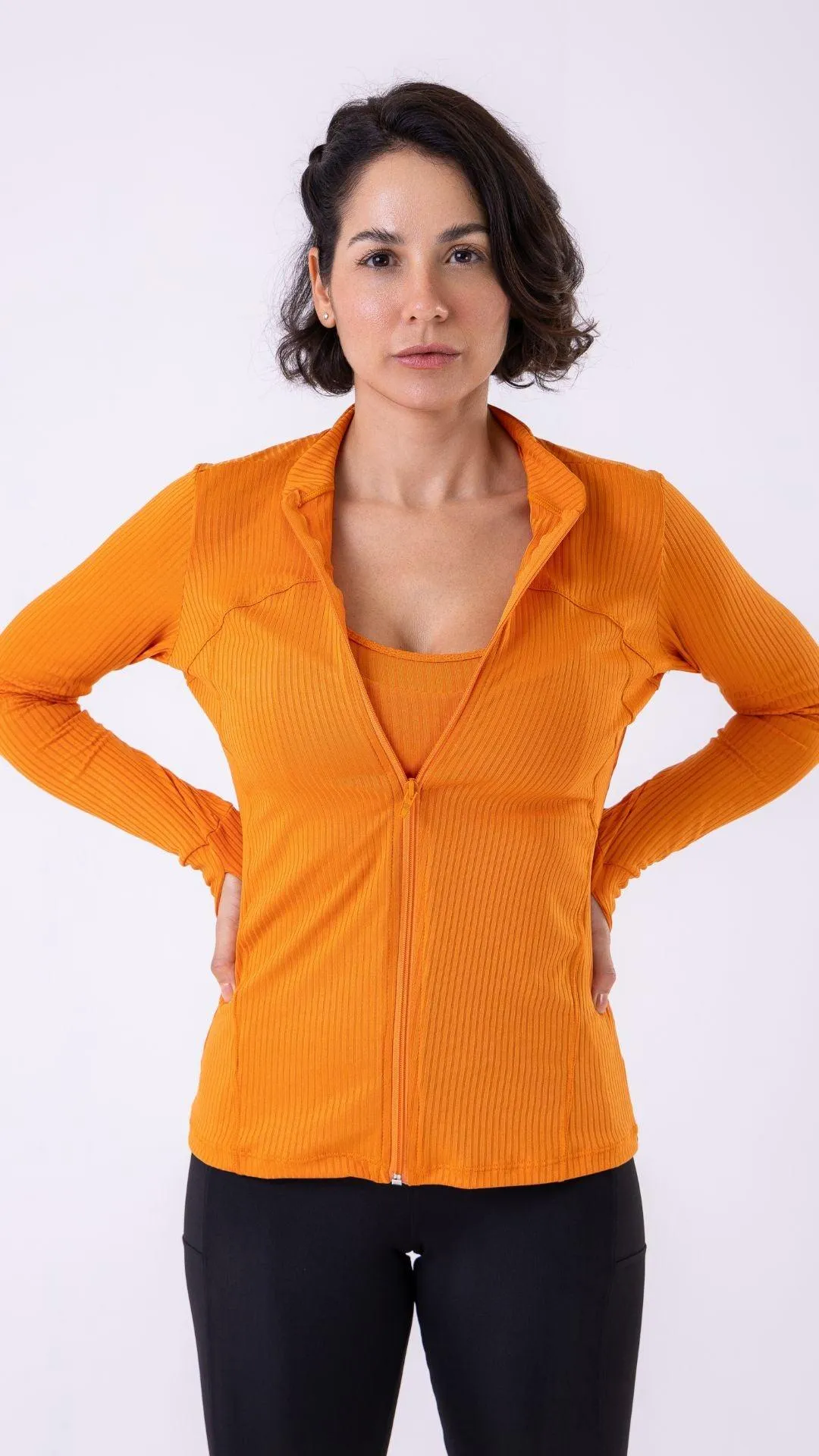 Orange Ribbed Muse Jacket