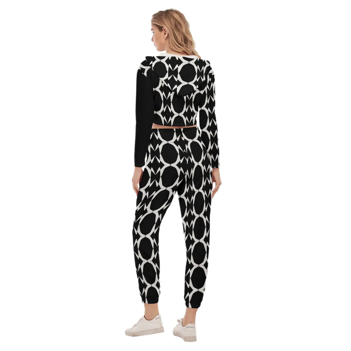 Origen Destination Symbol-inspired Women's Yellow Crop Hoodie Sports Jumpsuit