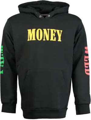 Palm Angels Black Money Weed Palm Hoodie UK S