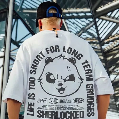 Panda Trendy Brand Hip-hop Loose T-shirt