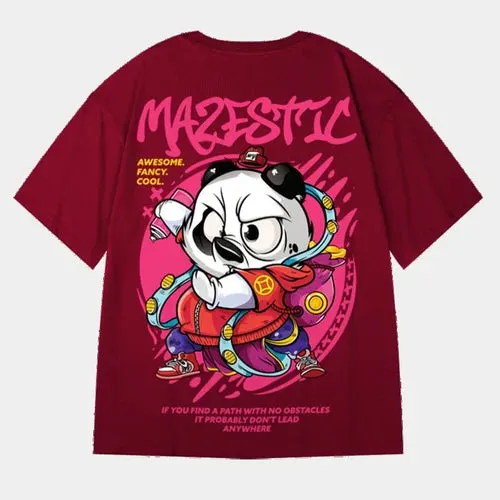 Panda Trendy Brand Hip-hop Loose T-shirt