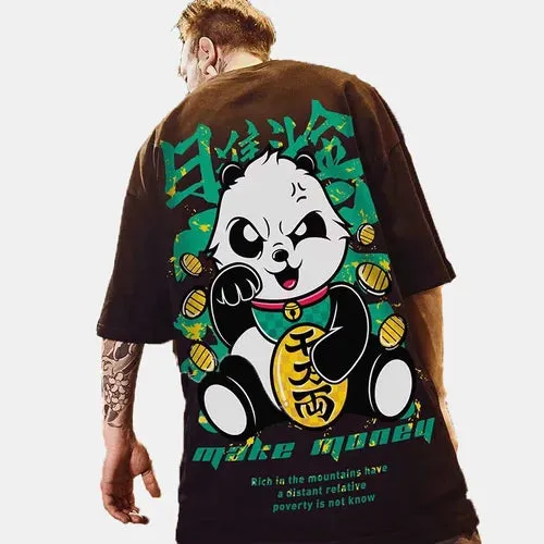 Panda Trendy Brand Hip-hop Loose T-shirt