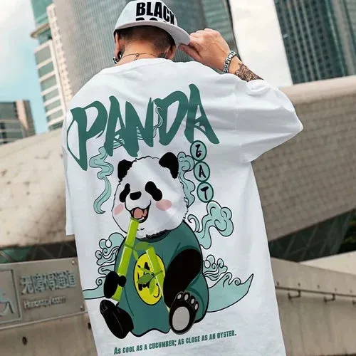Panda Trendy Brand Hip-hop Loose T-shirt