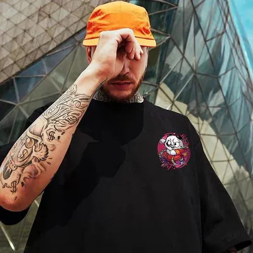 Panda Trendy Brand Hip-hop Loose T-shirt