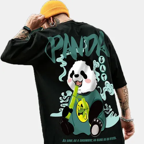 Panda Trendy Brand Hip-hop Loose T-shirt