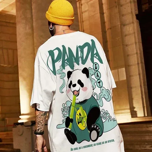 Panda Trendy Brand Hip-hop Loose T-shirt