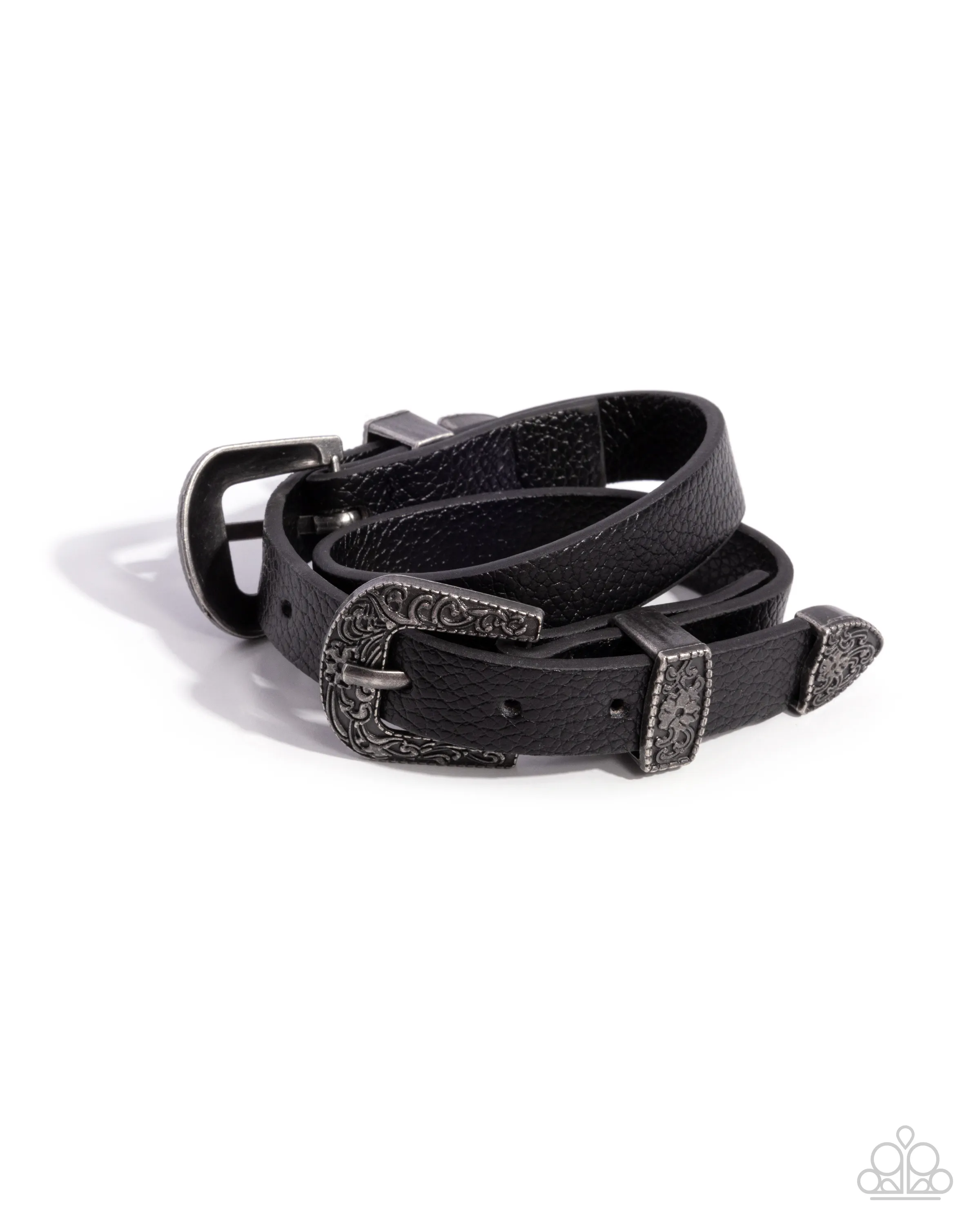 Paparazzi Buckle TOWN - Black Bracelet
