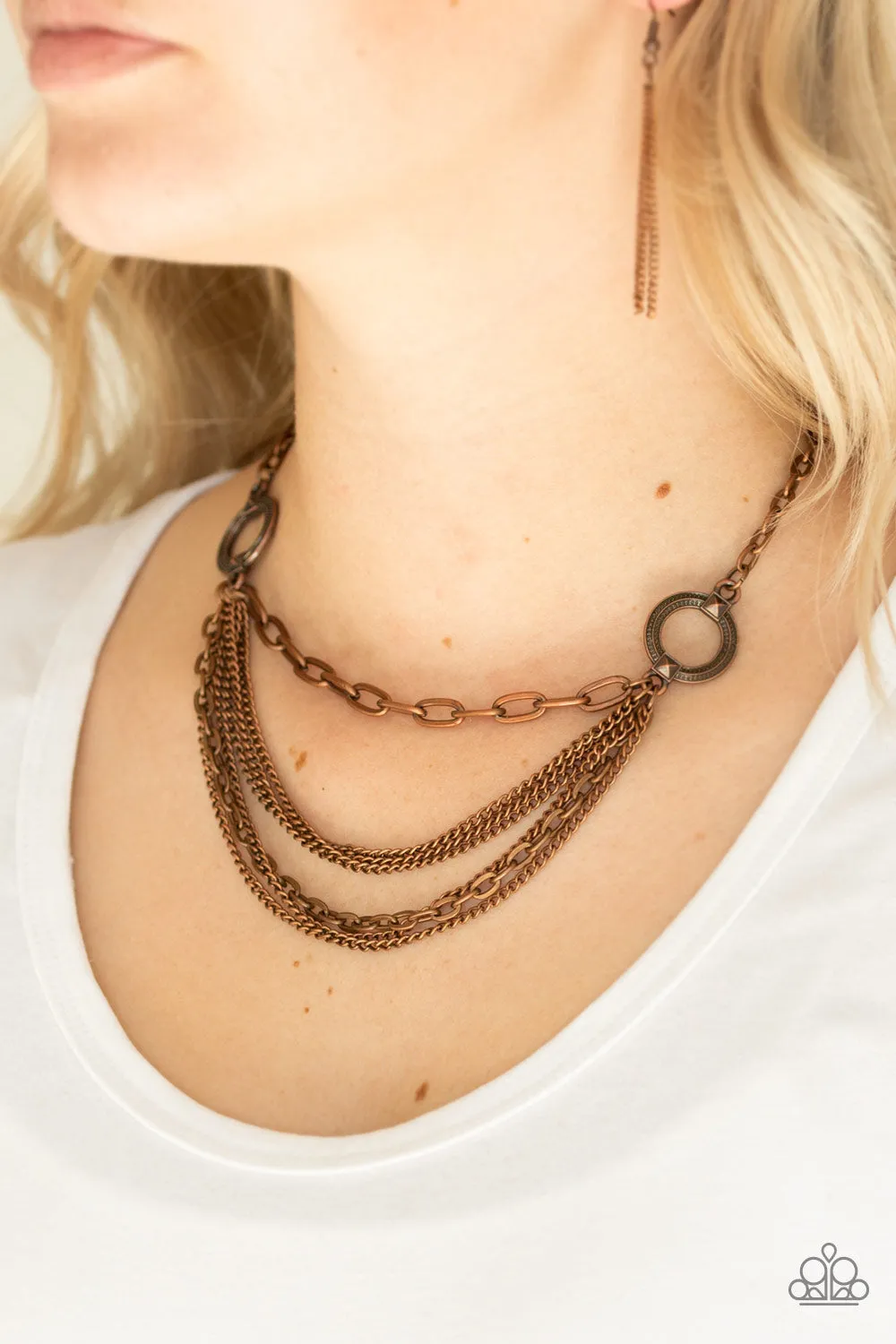Paparazzi- CHAINS Of Command - Brass Necklace