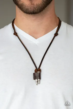 Paparazzi - Dodge a Bullet - Brown Men's Necklace