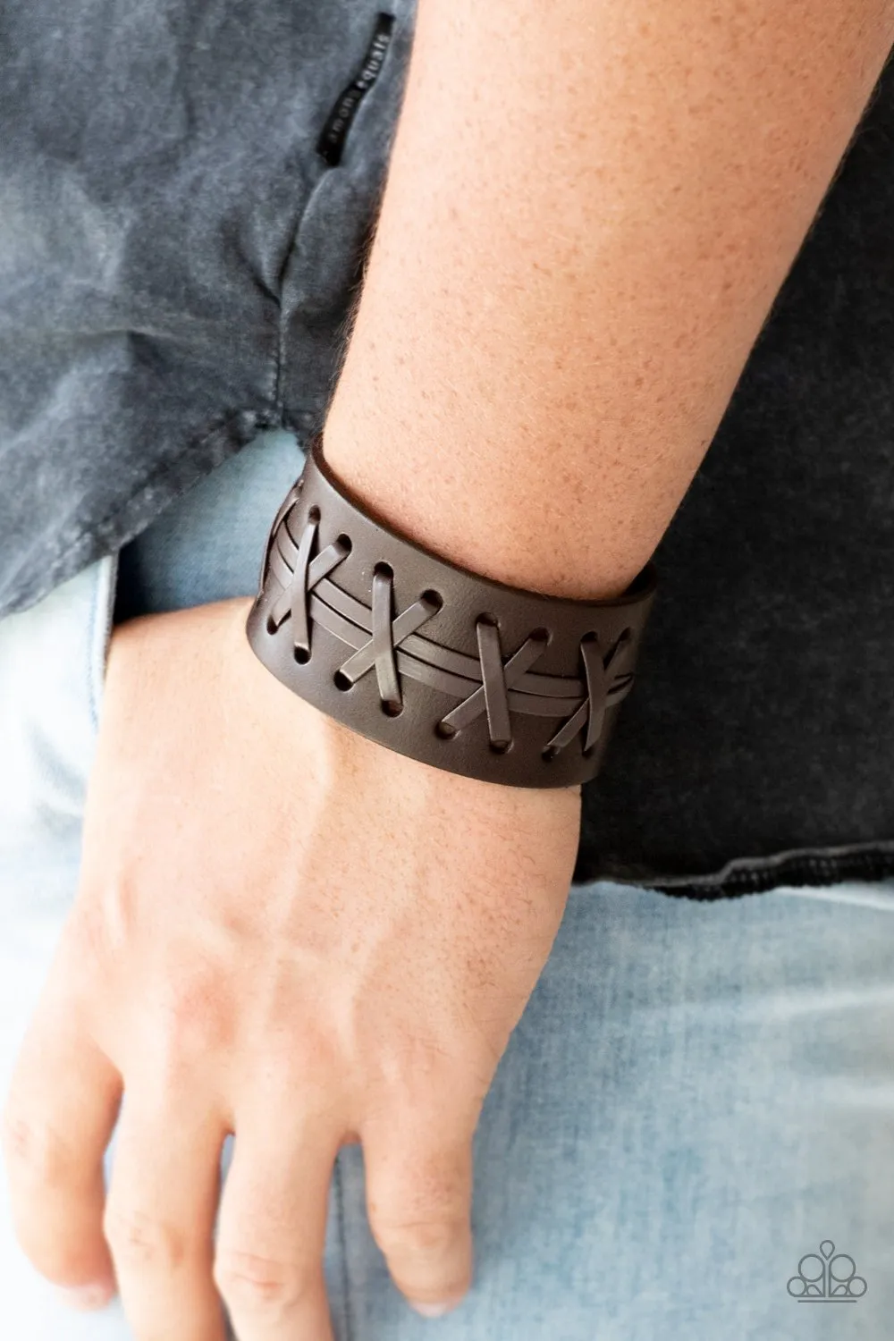 Paparazzi Downright Desperado - Brown  Urban Mens Bracelet