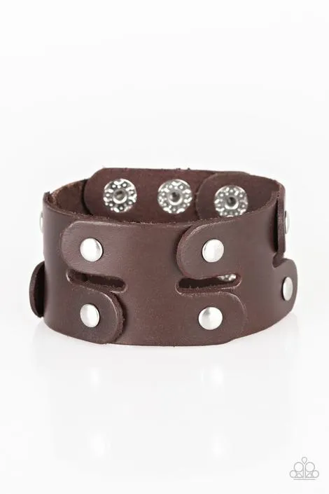 Paparazzi Downright Desperado - Brown  Urban Mens Bracelet