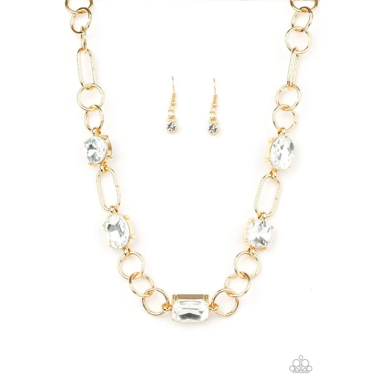 Paparazzi Urban District Gold Necklace & Earrings Set