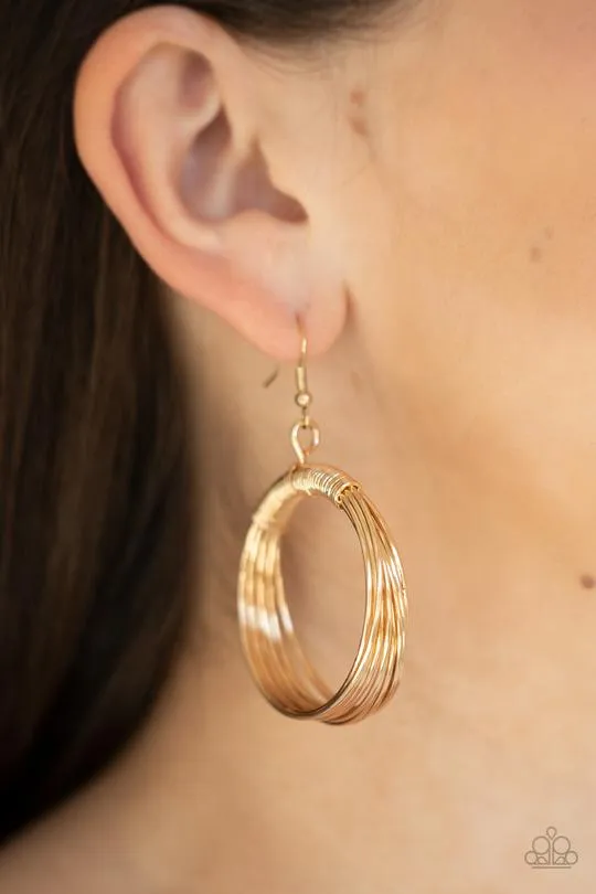 Paparazzi - Urban Spun Gold Earrings