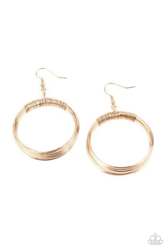 Paparazzi - Urban Spun Gold Earrings