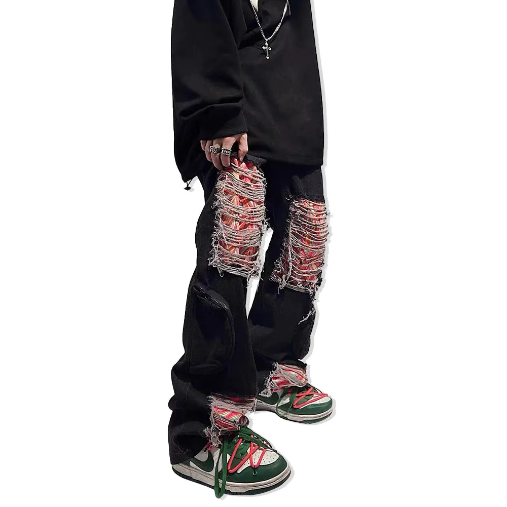 Past Future | American Sreet Ripped Patch Jeans