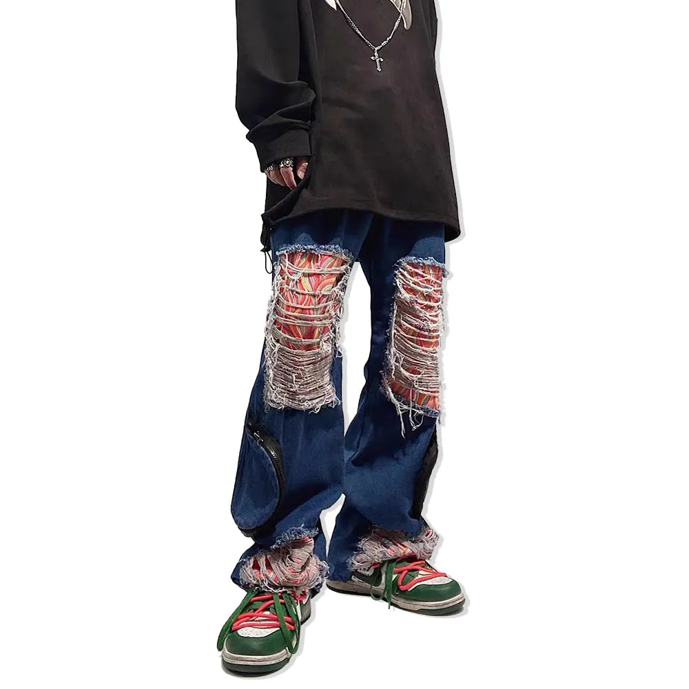 Past Future | American Sreet Ripped Patch Jeans