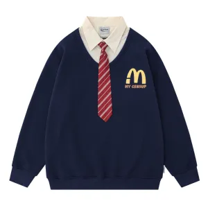 Peppy Fake Two Polo Sweatshirts