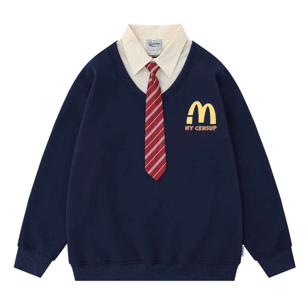 Peppy Fake Two Polo Sweatshirts