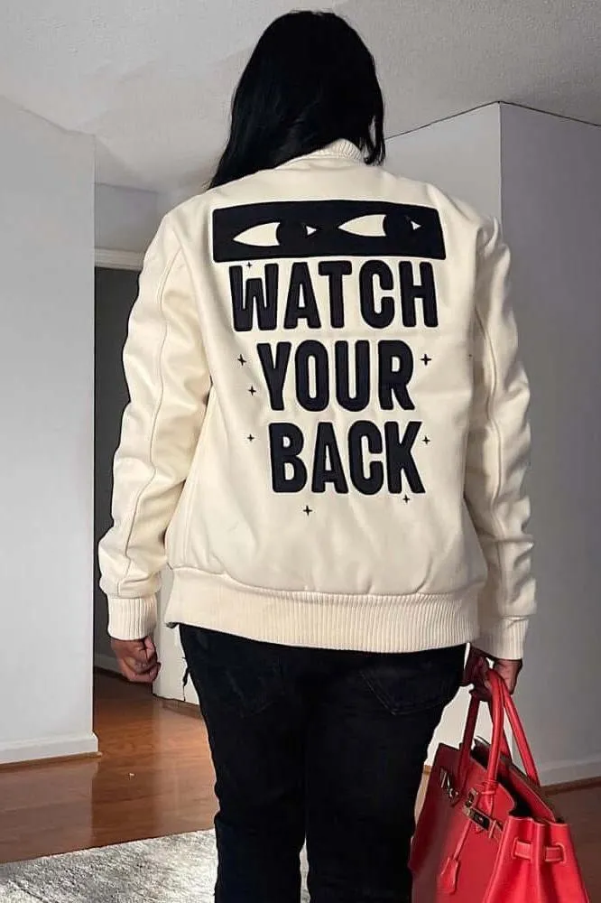 Printed baseball jacket